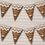 Rustic Wood & Lace Engagement Party Bunting