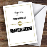 Black & White Bow Tie Will You Be My Bridesman Personalised Greetings Card