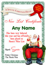 White Santa's Letter Personalised Christmas Santa's Nice List Certificate