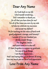 Pink Floral All You Have Done For Me Personalised Poem Certificate