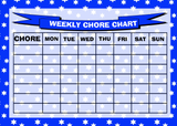 Weekly Chore Rota Task Reward Chart Blue Stars