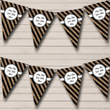 Black And Copper Gold Stripes Wedding Venue or Reception Bunting