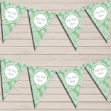 Lace Pattern Green Wedding Day Married Bunting Garland Party Banner