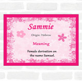 Sammie Name Meaning Pink Certificate