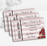 Red Rose & Stripes Vintage Personalised Wedding Bar Free Drink Tokens