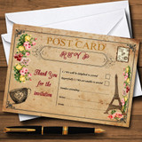 Vintage Paris Shabby Chic Postcard RSVP Cards