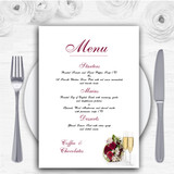 Red Rose Champagne Personalised Wedding Menu Cards