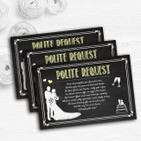 Chalkboard Yellow Personalised Wedding Gift Cash Request Money Poem Cards