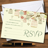 Vintage Shabby Chic Birdcage Pale Yellow RSVP Cards