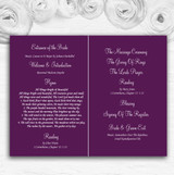 Purple Hearts Romantic Personalised Wedding Double Sided Cover Order Of Service