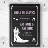 Chalkboard Pink Personalised Wedding Double Sided Cover Order Of Service