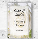 White Rose Personalised Wedding Double Sided Cover Order Of Service