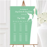 Green Bride Personalised Wedding Seating Table Plan