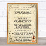 The Proclaimers - I'm Gonna Be 500 Miles Song Lyric Guitar Quote Print