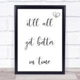 Leona Lewis Better In Time Song Lyric Quote Print