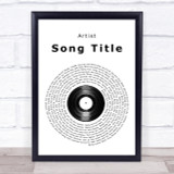 Any Song Lyrics Custom Vinyl Record Wall Art Quote Personalised Lyrics Print