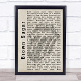 The Rolling Stones Brown Sugar Shadow Song Lyric Quote Print