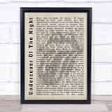 The Rolling Stones Undercover Of The Night Shadow Song Lyric Quote Print