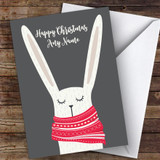 White Rabbit Children's Customised Christmas Card