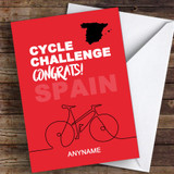 Cycle Spain Challenge Congrats Personalised Greetings Card