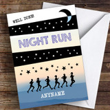 Night Run Well Done Personalised Greetings Card