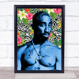 Tupac Shakur Floral Funky Framed Wall Art Print