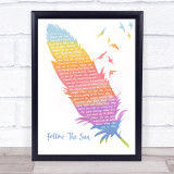 Xavier Rudd Follow The Sun Watercolour Feather Birds Song Lyric Print Party Animal Print Xavier Rudd Follow The Sun Watercolour Feather Birds Song Lyric Print Party Animal Print