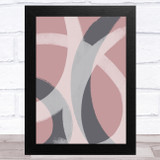 Grey & Taupe Pink Dusky Abstract Strokes Style 4 Wall Art Print