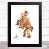 Bullseye Toy Story Splatter Art Children's Kids Wall Art Print