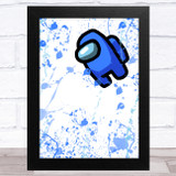 Among Us Blue Splatter Art Children's Kids Wall Art Print