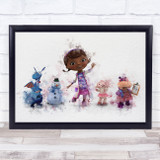 Doc Mcstuffins Watercolour Splatter Children's Kid's Wall Art Print