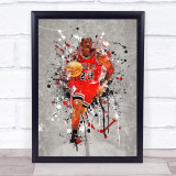 Michael Jordan Basketball Splatter Wall Art Print