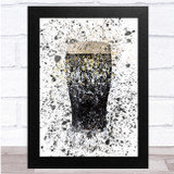 Watercolour Splatter Pint Of Guinness Dry Irish Stout Beer Wall Art Print