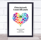 Shape Little Minds Teacher Hearts Colourful Personalised Wall Art Print