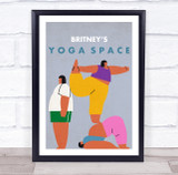 Large Female Pose Yoga Gym Space Room Personalised Wall Art Sign