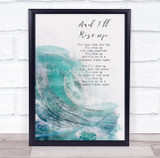 Andra Day Rise Up Watercolour Wave Music Song Lyric Wall Art Print