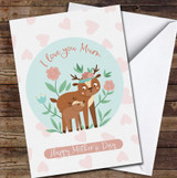 Deer Mum With Baby Personalised Mother's Day Card