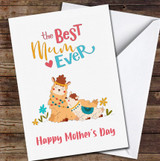 Lama Mum With Baby Personalised Mother's Day Card