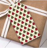 Dark Green And Dark Red Service Bell Christmas Present Favor Gift Tags