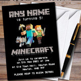 Minecraft Logo Personalised Children's Kids Birthday Party Invitations