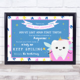 Tooth Fairy First Tooth Decorative Blue Pink Personalised Certificate Award