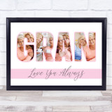 Gran Love You Always Photo Text Personalised Gift Art Print