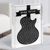 Black White Guitar Any Song Lyric Acrylic Block