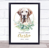Labrador Dog Pet Memorial Forever In Our Hearts Personalised Wall Art Gift Print