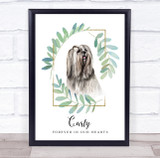 Lhasa Apso Leaves Memorial Forever In Our Hearts Dog Pet Personalised Gift Print