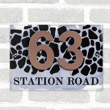 Animal Print Pattern Grey Blue 3D Modern Acrylic Door Number House Sign