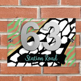 Animal Print Black Gold Green 3D Modern Acrylic Door Number House Sign