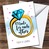 Made For Each Other Engagement Ring Names Couple Personalised Card