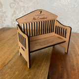 Personalised Mini Slatted Wood Heart Bench Memorial Gift In Memory Of Keepsake