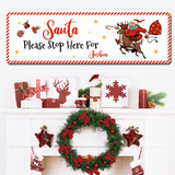 White Santa Please Stop Here Names Christmas Large Home Personalised Sign